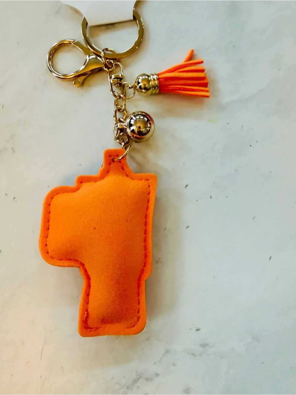 🏀 NWT Rhinestone Basketball Tumbler Puffy Keychain Bag Charm Orange